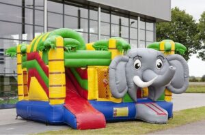 springkussen-olifant-met-glijbaan-te-huur-harlingen